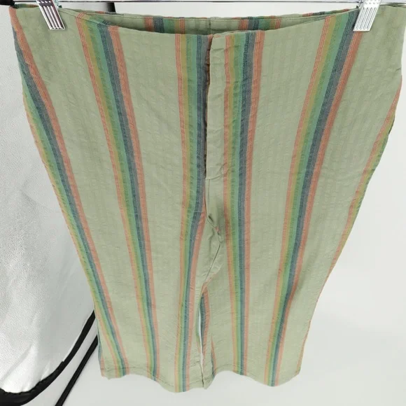 FREE PEOPLE Stripe Wide Leg Pants with Pockets‎